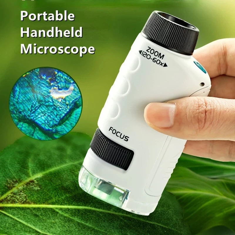 PocketScope for Kids – 60-120x STEM Microscope with Light